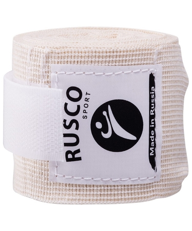 Бинт боксерский Rusco 3,5м, х/б, белый