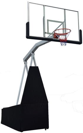 Баскетбольная мобильная стойка 180x105CM стекло