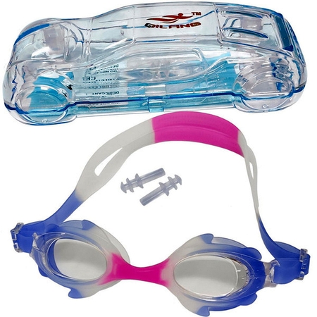 Очки для плавания детские (сине-белый-фиолетовый)  Маркс